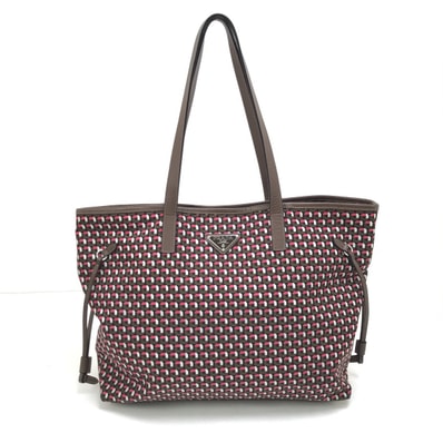 PRADA プラダ トートバッグ ショルダーストラップ欠品 使用感有 ナイロン B4001T レッド×ブラウン