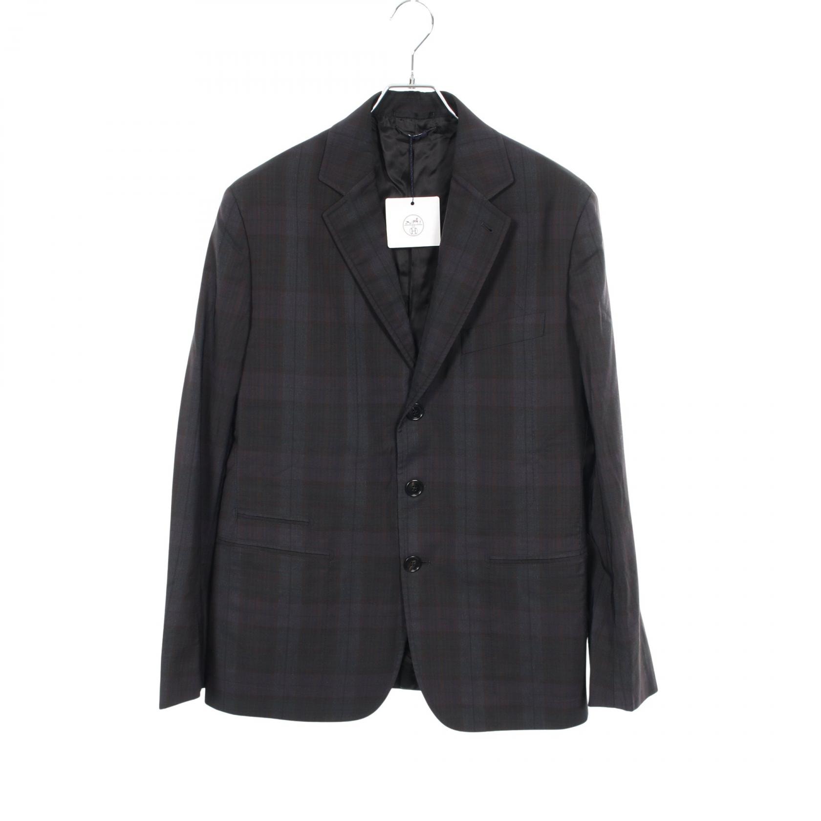 エルメス HERMES テーラードジャケット 衣料品 アウター ウール ナイロン メンズ ネイビー系 / グリーン系 / ブラック系 【中古】
