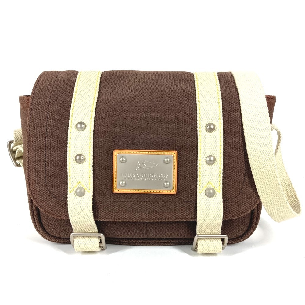 ルイヴィトン LOUIS VUITTON ブザスPM ブザス PM M80661 アンティグア カバン 斜め掛け フラップ ショルダーバッグ キャンバス ブラウン