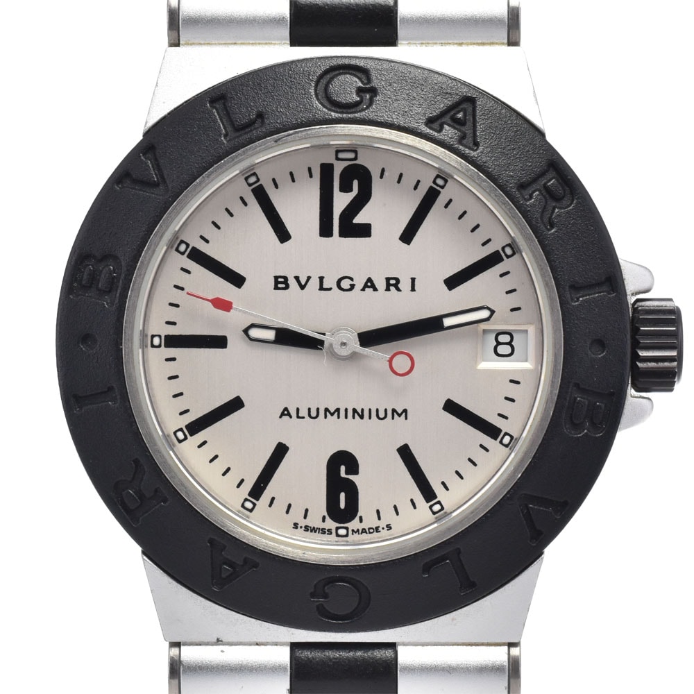 ブルガリ BVLGARI AL32TA アルミニウム デイト シルバー クォーツ ユニセックス 腕時計 L#148226