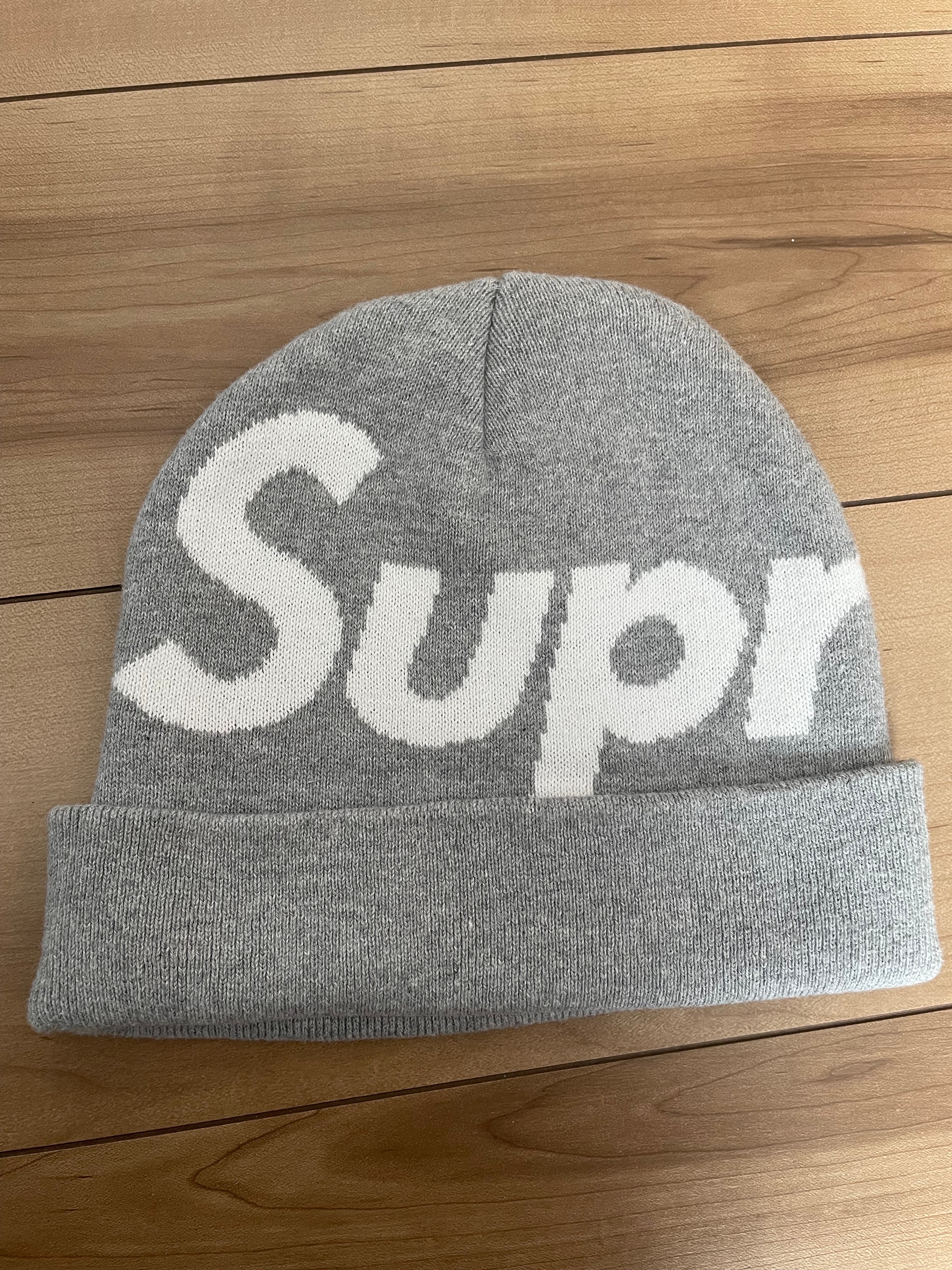 Supreme Big Logo Beanie "Grey"