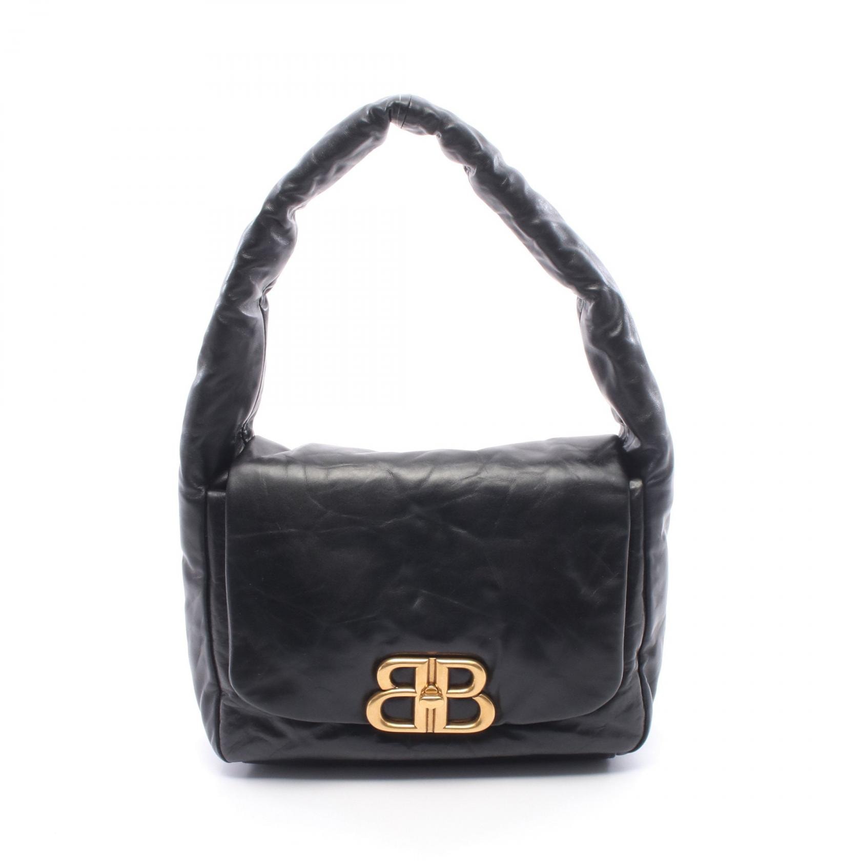 バレンシアガ BALENCIAGA モナコ スリングバッグ ショルダーバッグ バッグ レザー レディース ブラック系 787896 【中古】