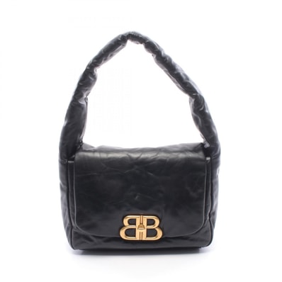 バレンシアガ BALENCIAGA モナコ スリングバッグ ショルダーバッグ バッグ レザー レディース ブラック系 787896 【中古】
