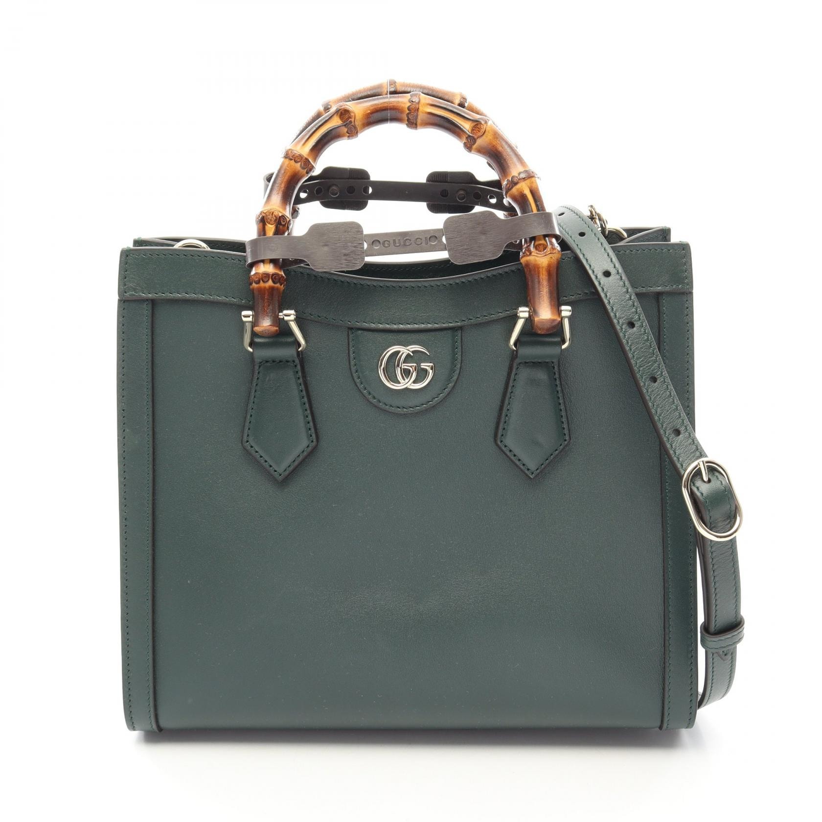 グッチ GUCCI ダイアナ 2WAY ハンドバッグ バッグ レザー レディース グリーン系 853226 【中古】
