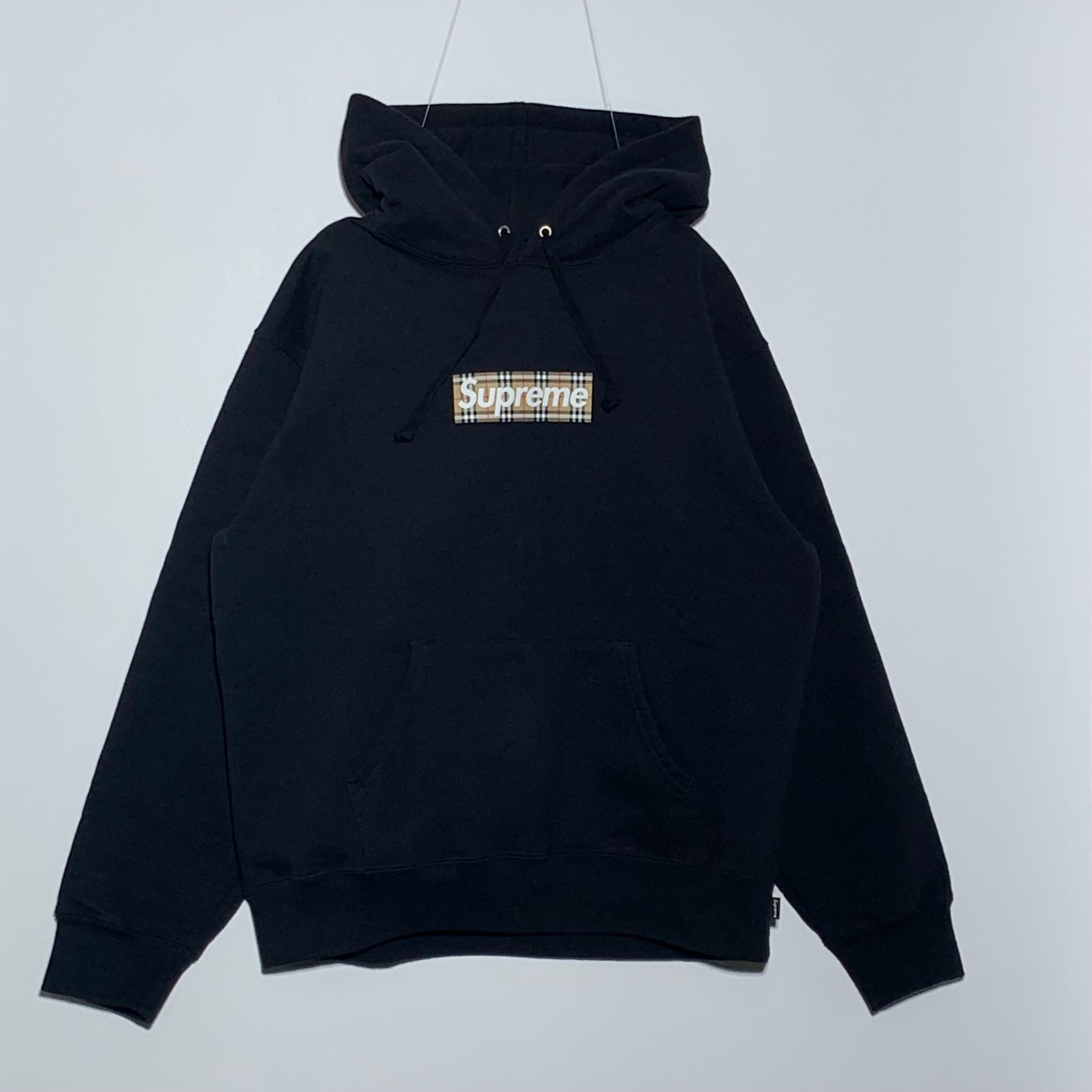 Supreme / Burberry Box Logo Hooded Sweatshirt "Black"