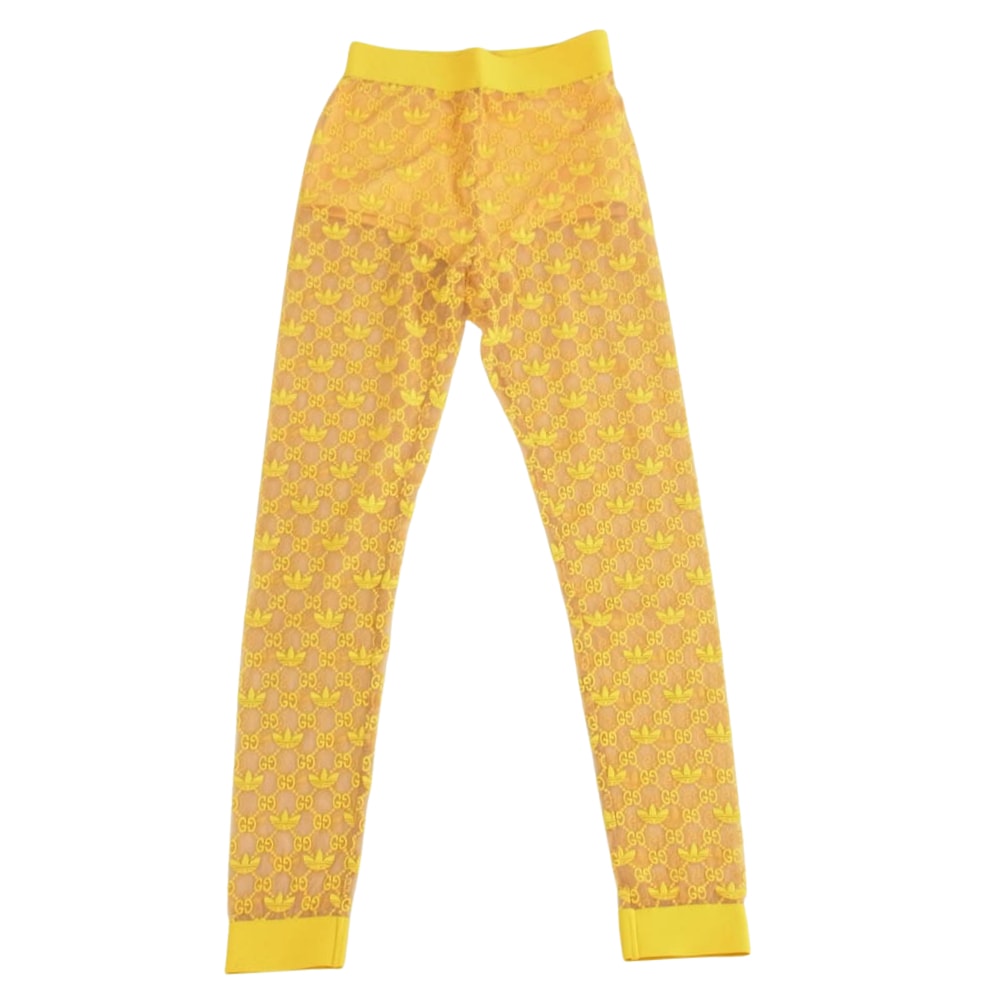 GUCCI グッチ パンツ 693446 × ADIDAS アディダス GG柄 チュール パンツ イエロー系 S【美品】【中古】