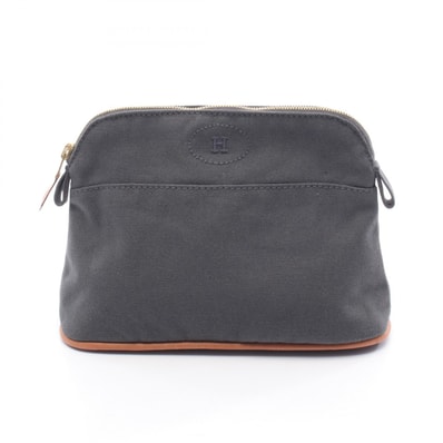 エルメス HERMES ボリードポーチ20 ポーチ バッグ キャンバス レザー レディース グレー系 / ブラウン系 【中古】