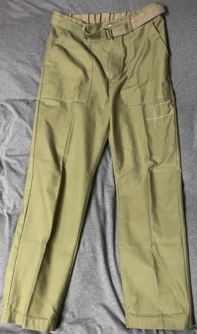 WTAPS x sacai Cotton Back Satin Pants 02 / Trousers / Cotton Back Satin "Olive Drab"