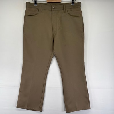 古着 リーバイス Levi's パンツ ジッパーフライ 517 ブーツカット ワンポイントロゴ ポリエステルパンツ 36×29 ベージュ系 メンズ