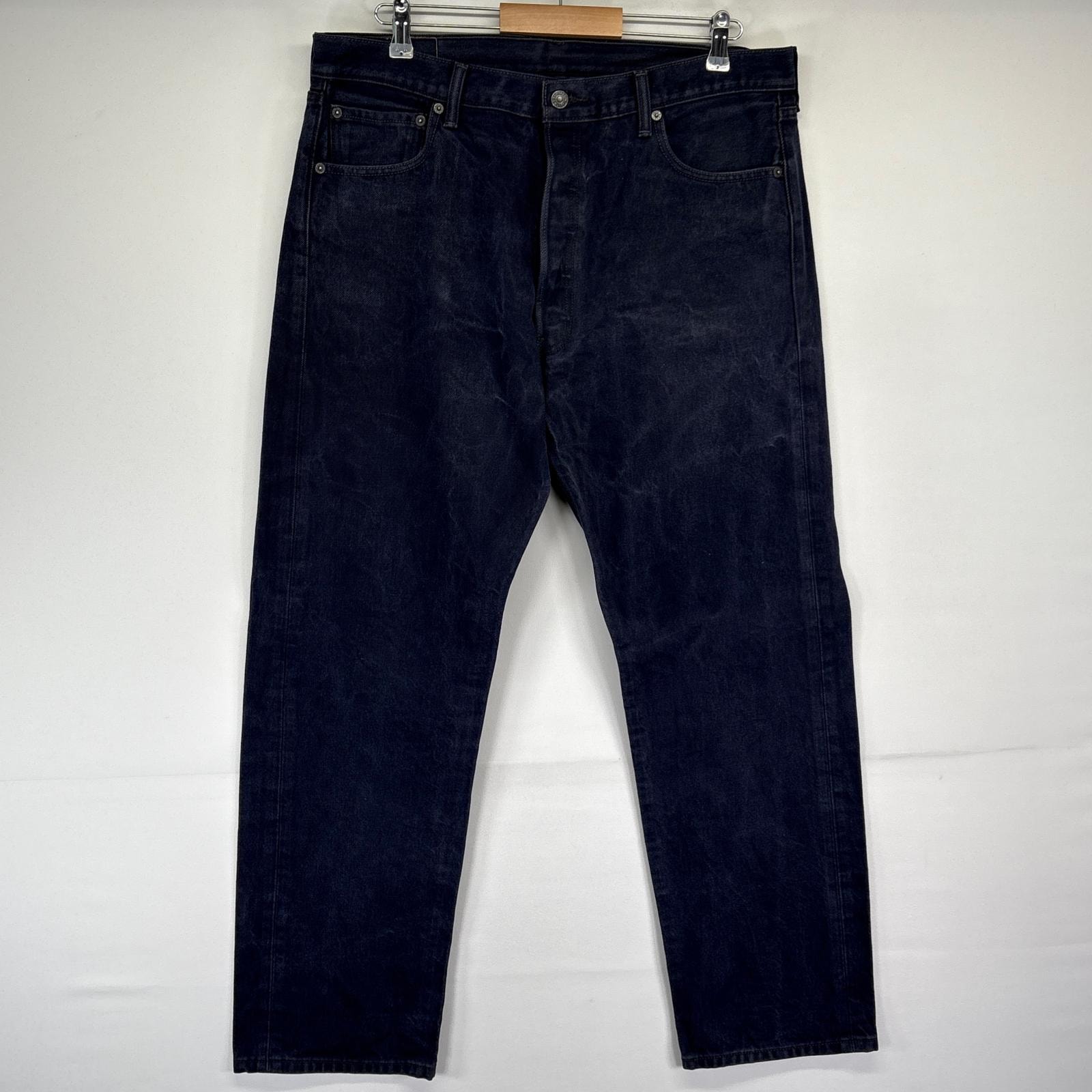 古着 リーバイス Levi's デニムパンツ 501 ストレート ボタンフライ ジーンズ ジーパン 長ズボン 大きいサイズ w38 L32  ネイビー系 メンズ