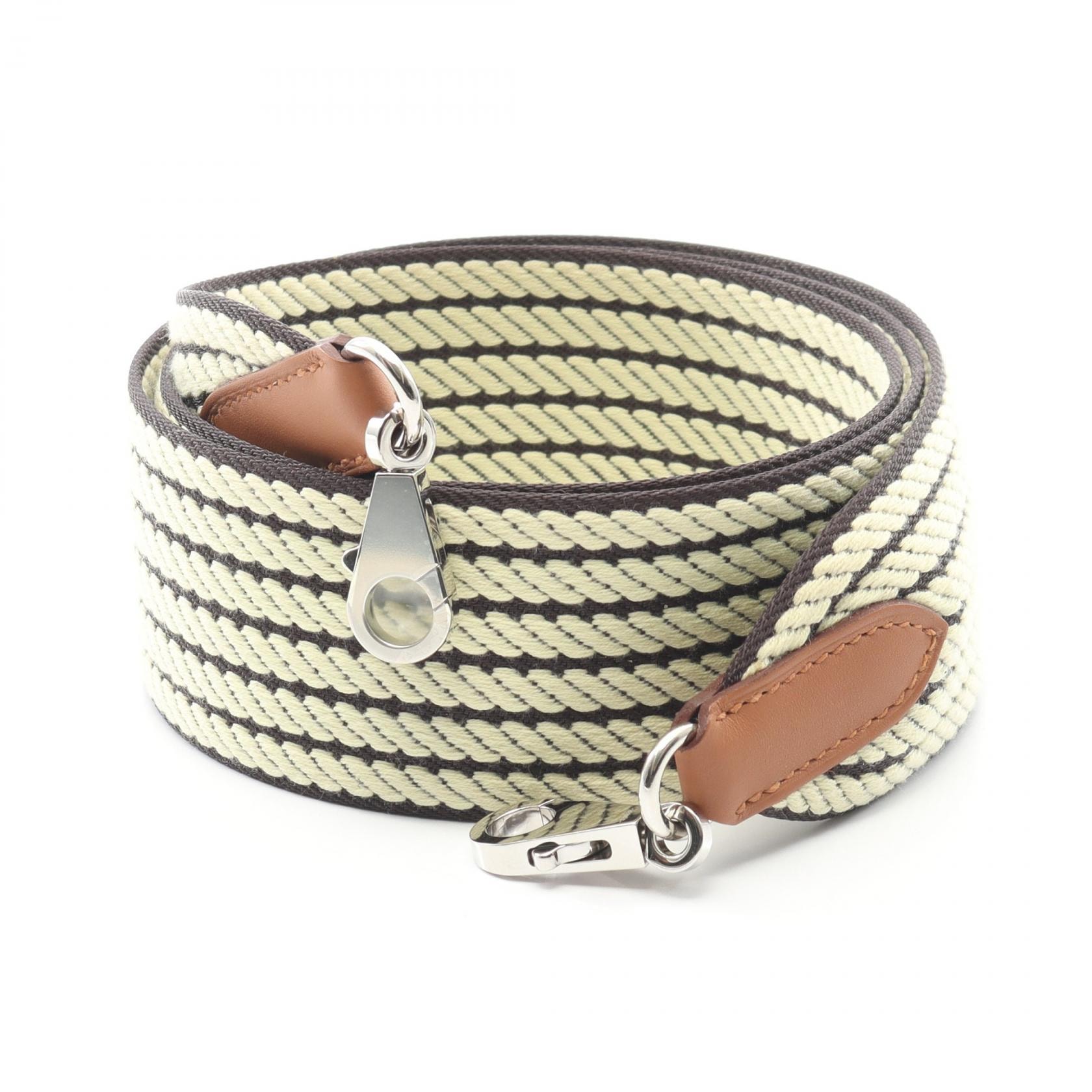 エルメス HERMES バンドリエール サングル カヴァル ショルダーストラップ アクセサリー キャンバス レザー ヴォースイフト ヴォースイフト プルノワール K刻印（2025年製造） レディース イエロー系 / ブラウン系 【中古】