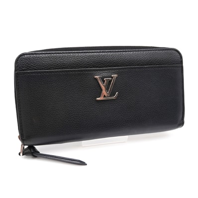 LOUIS VUITTON(ルイ・ヴィトン)ジッピー・ロックミー 長財布 ラウンドファスナー ノワール ブラック レザー シルバー金具 レディース【中古】
