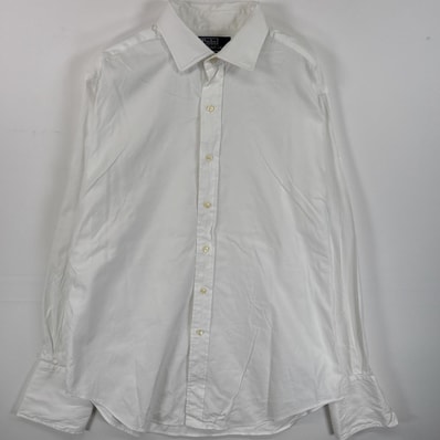 古着 ポロバイラルフローレン Polo by Ralph Lauren 長袖シャツ カフスボタン 大きいサイズ オックスフォードシャツ 16 1/2-34 L-XL ホワイト 無地 メンズ