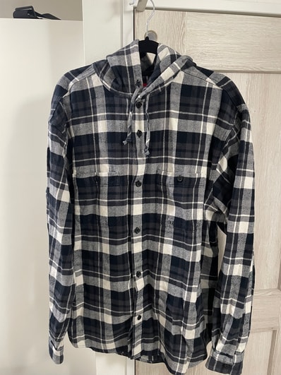 Supreme Hooded Flannel Shirt "Black"