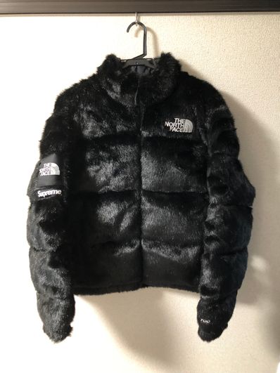Supreme x The North Face Faux Fur Nuptse Jacket "Black"
