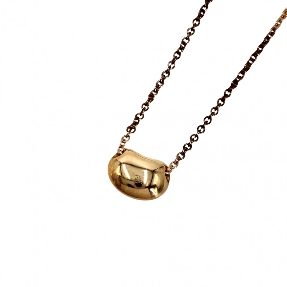 TIFFANY&Co. ティファニー ネックレス エルサペレッティ ビーン 18金PG Au750 ジュエリー アクセサリー K18ピンクゴールド    レディース 約2.0g 美品【中古品】