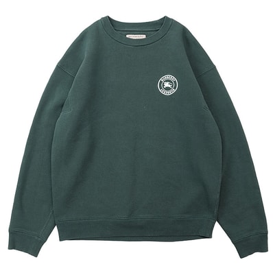 バーバリー ロゴ エンブロイダリー 刺繍 クルーネック スウェット メンズ グリーン XS BURBERRY