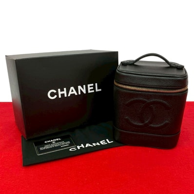 CHANEL シャネル ココマーク マットキャビアスキン ハンドバッグ ブラック
86709