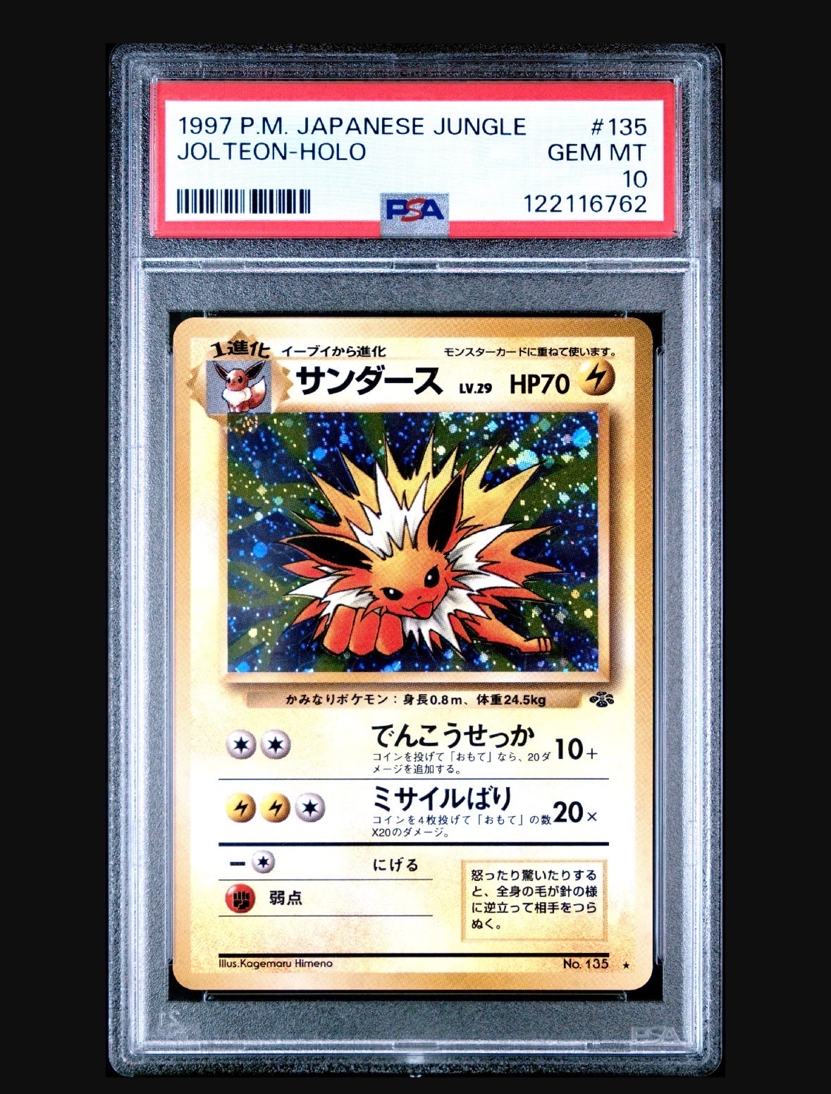 サンダース R: 旧裏 [PMCG2 No.135](拡張パック「ポケモンジャングル