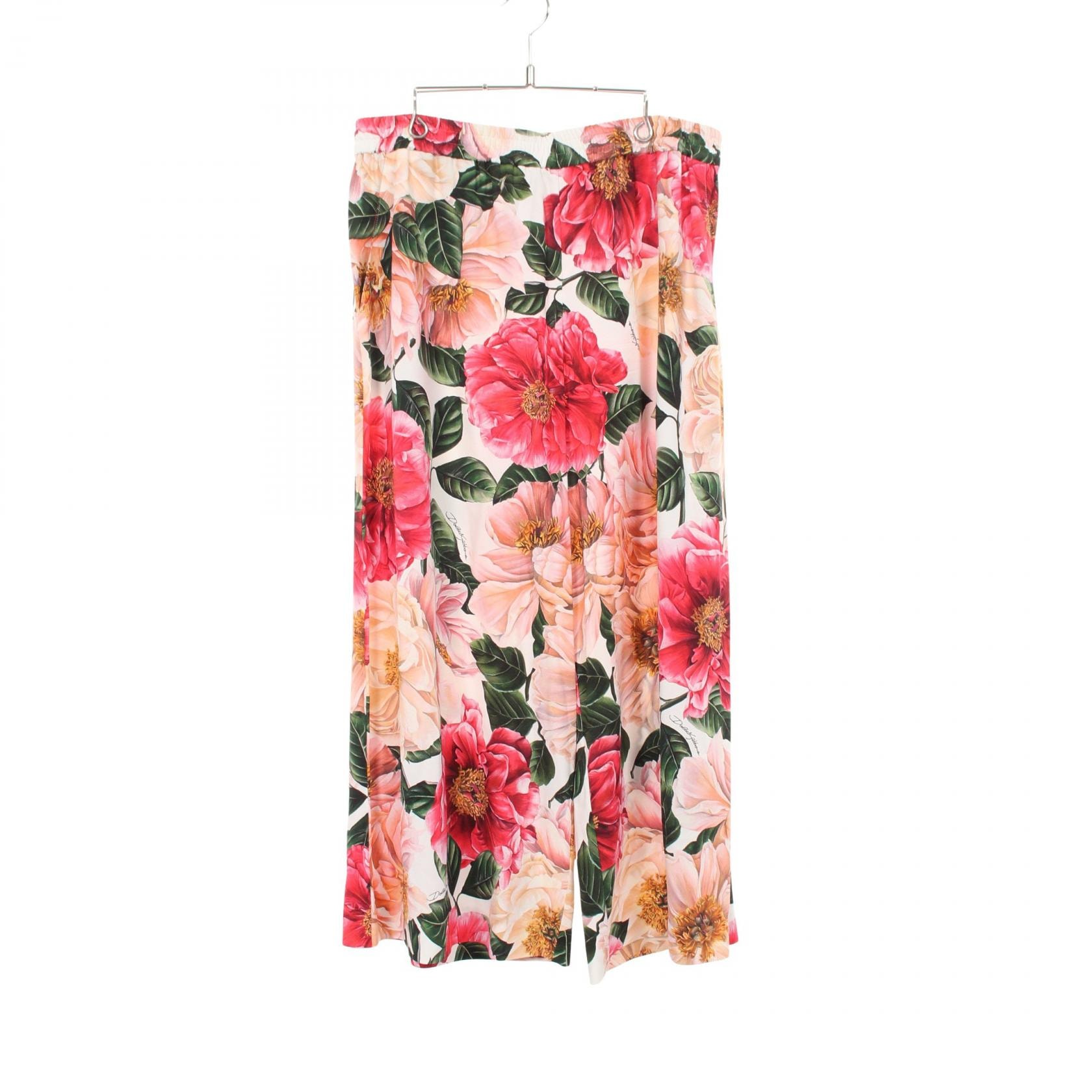 ドルチェアンドガッバーナ DOLCE & GABBANA 花柄 パンツ 衣料品 ボトムス レーヨン レディース ホワイト系 / マルチカラー 【中古】