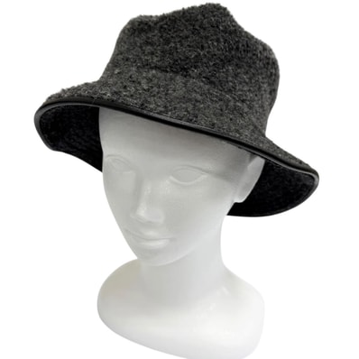 美品 エルメス ハット チャコールグレー メンズ 57