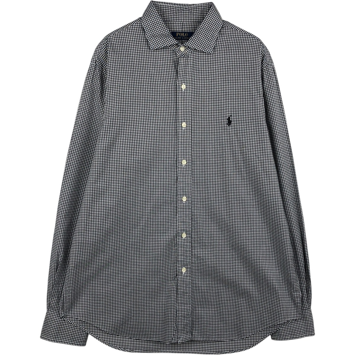 古着 ラルフローレン Ralph Lauren POLO RALPH LAUREN ギンガムチェック ワイドカラー 長袖 コットンチェックシャツ メンズL相当/eaa634811