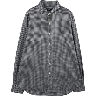 古着 ラルフローレン Ralph Lauren POLO RALPH LAUREN ギンガムチェック ワイドカラー 長袖 コットンチェックシャツ メンズL相当/eaa634811