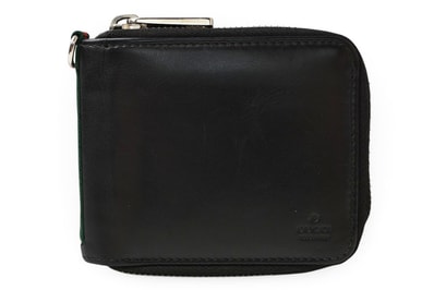 グッチ 財布 GUCCI 二つ折り財布 ジップアラウンド 336382 ブラック レザー/シェリーライン 札入れ メンズ【中古】