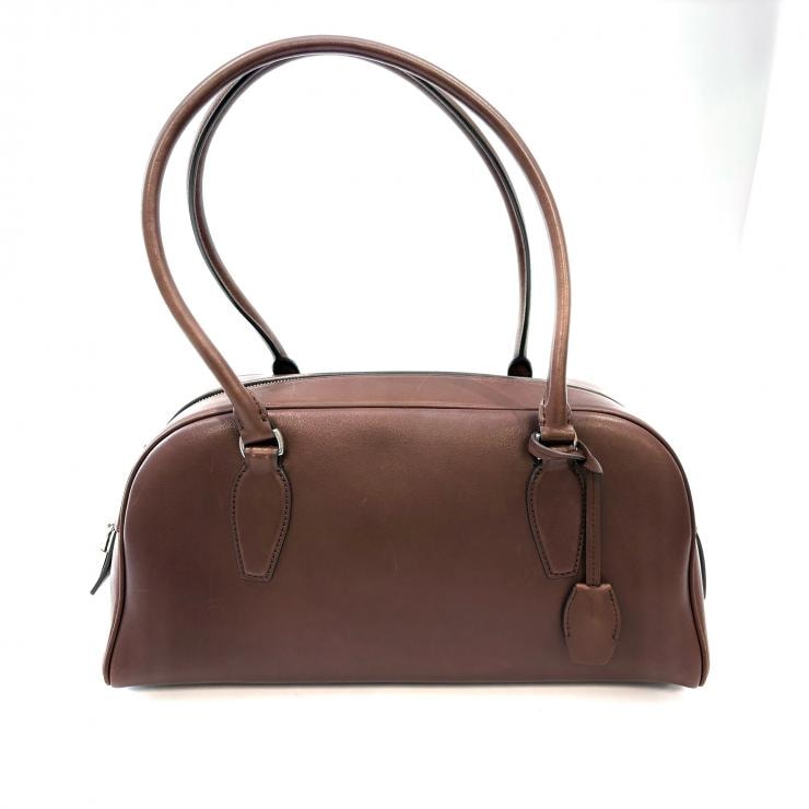 ザ ロウ レザー E/W INDIA ハンドバッグ W1936 L72 ディープブラウン イーストウエスト インディア The Row 正規品【鑑定済み】