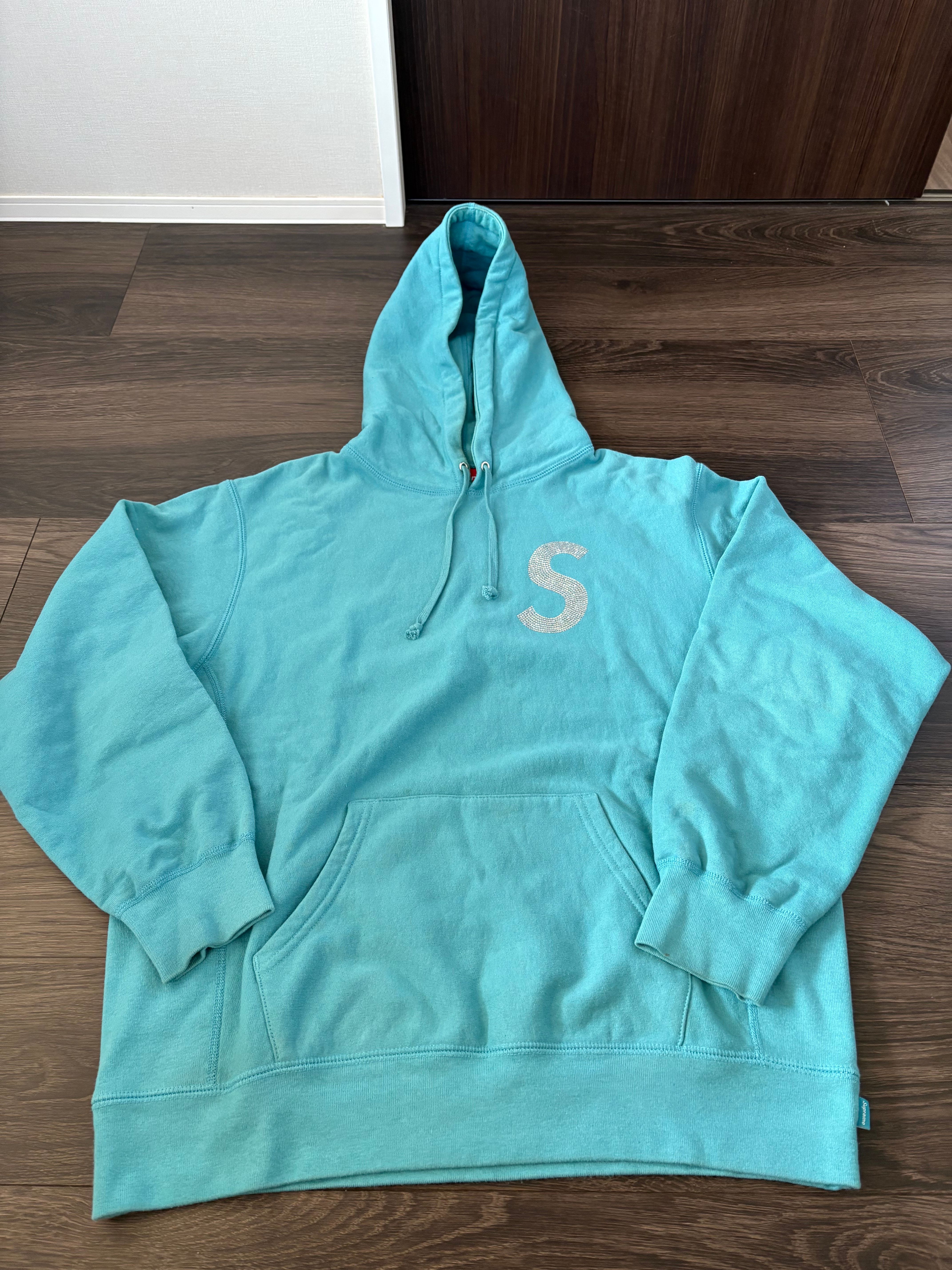 Supreme Swarovski® S Logo Hooded Sweatshirt "Light Aqua"