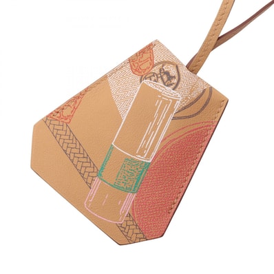 エルメス HERMES クロシェット インアンドアウト キーリング付き B刻 ネックレス ジュエリー レザー レディース ブラウン系 / マルチカラー 【中古】