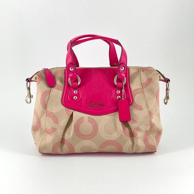 COACH(コーチ) F20027 2Way ハンドバッグ ベージュ、ピンク