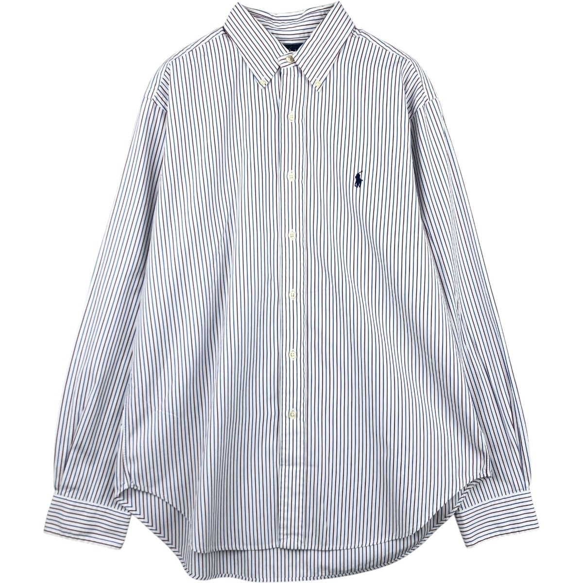 古着 ラルフローレン Ralph Lauren CLASSIC FIT マルチストライプ 長袖 ボタンダウンストライプシャツ メンズXL相当/eaa676569