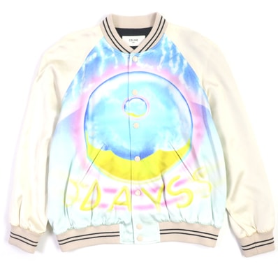 極美品 セリーヌ
スタジャン Teddy Jacket With Satin Artist Print アイボリー マルチ メンズ 50 2V28H353Q