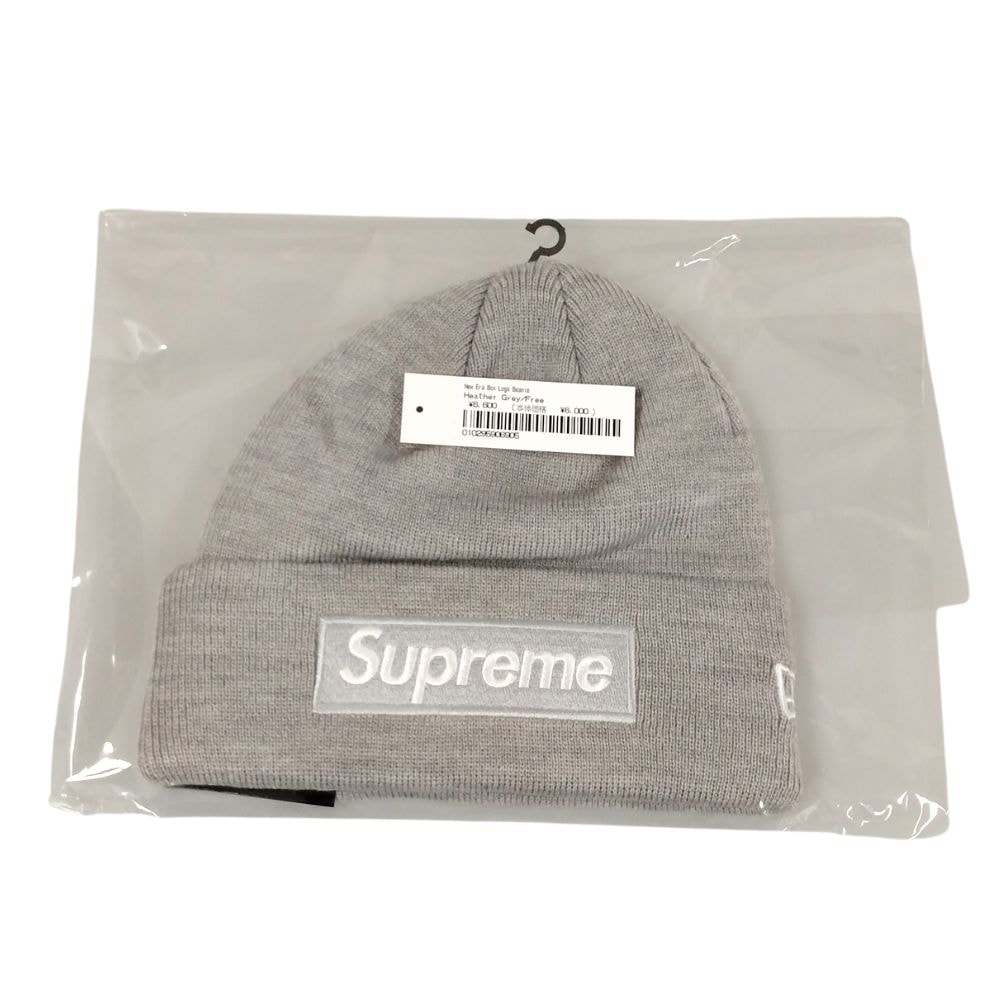 Supreme New Era Box Logo Beanie "Heather Grey" (24FW)