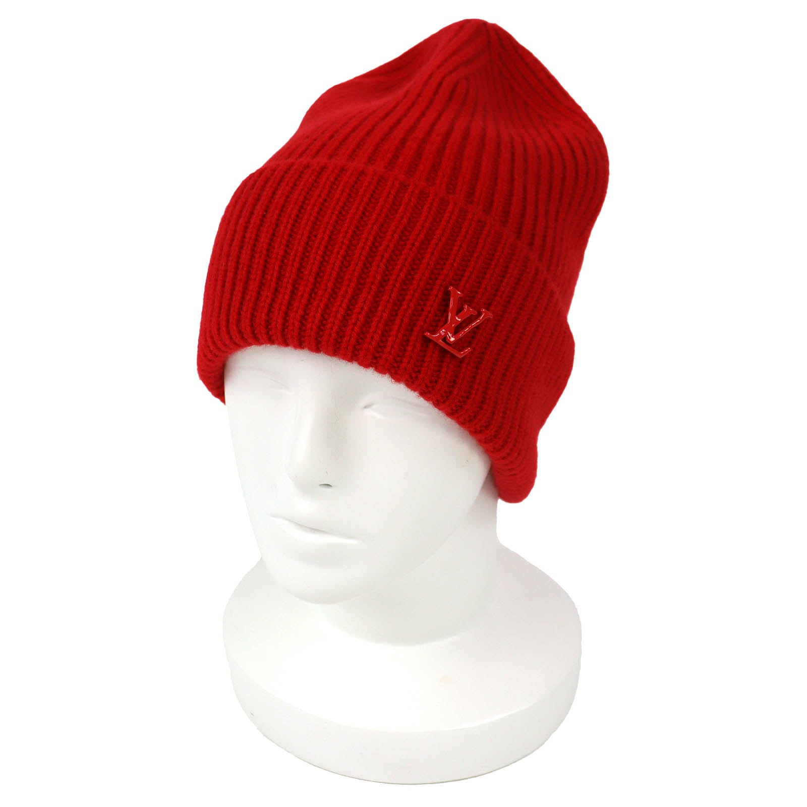 極美品 ルイヴィトン ニットキャップ ボネ LV アヘッド 赤 MP3249