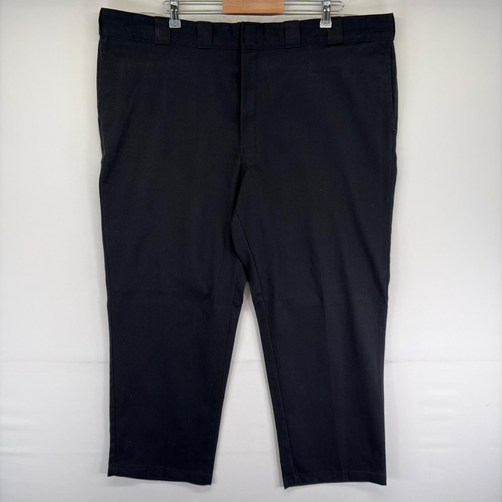 古着 ディッキーズ Dickies パンツ 874 大きいサイズ ストレート センタープレス ジッパーフライ W46 L30  ブラック系 メンズ