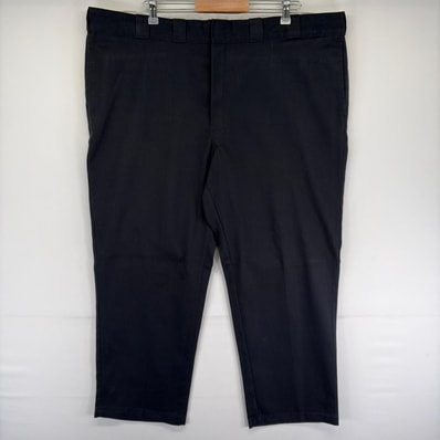 古着 ディッキーズ Dickies パンツ 874 大きいサイズ ストレート センタープレス ジッパーフライ W46 L30 ブラック系 メンズ