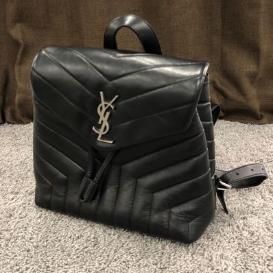 Saint Laurent Lulu Medium Quilting Back Pack "Black/Silver"