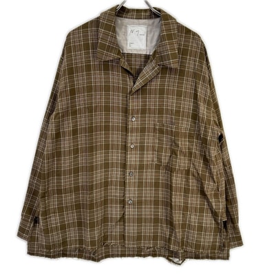 アンセルム ANC-SH80 ブラウン AGING RAYON CHECK SHIRT 1