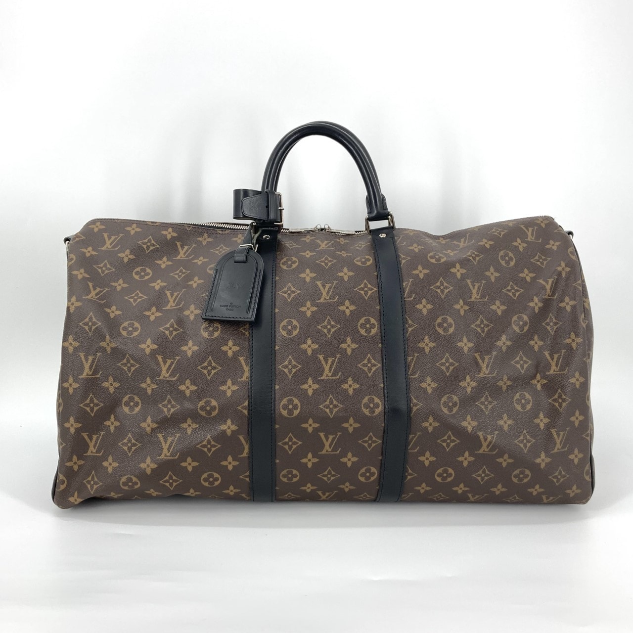 LOUIS VUITTON(ルイ・ヴィトン) キーポル・バンドリエール55 モノグラム マカサー M56714 ボストンバッグ ブラウン