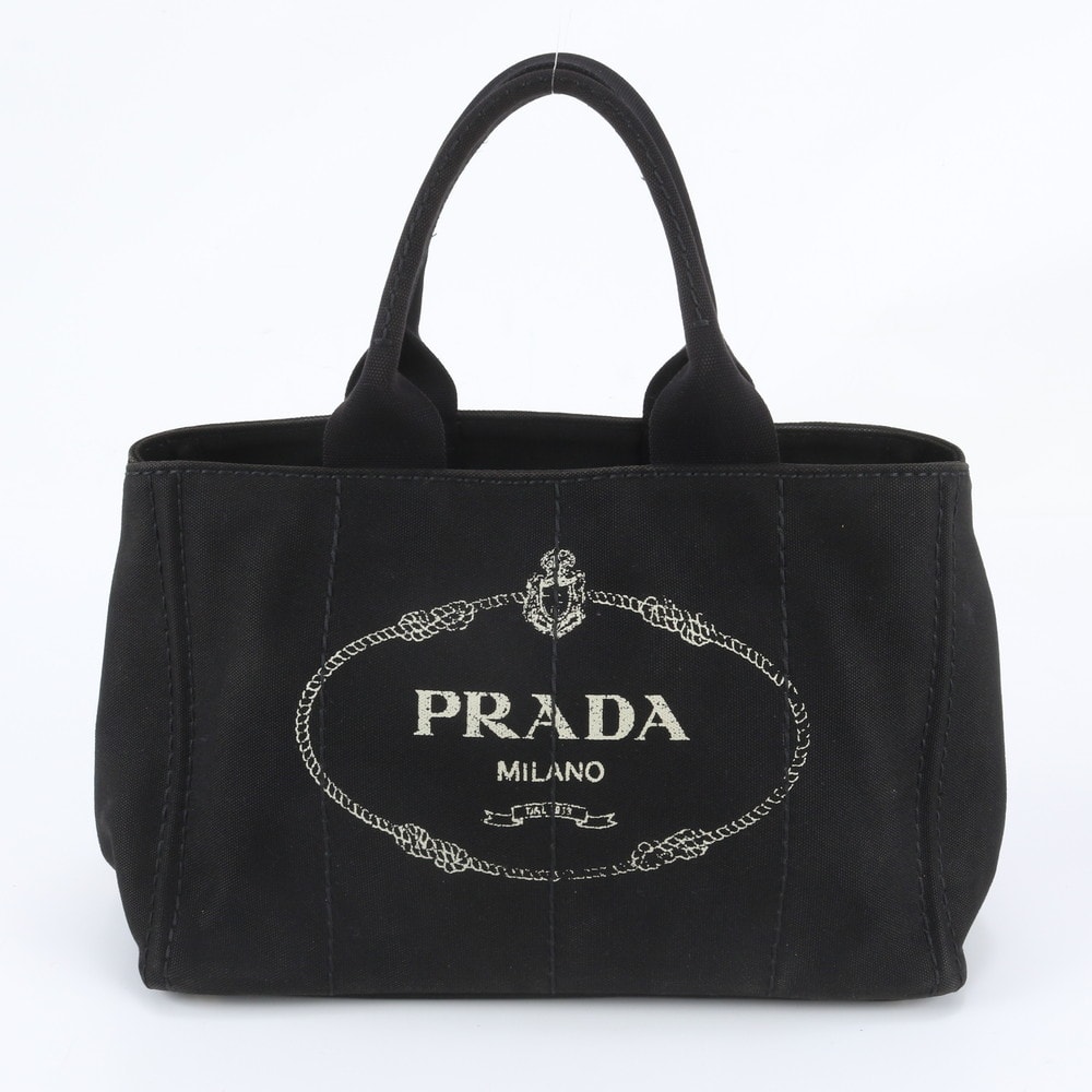 ■美品 プラダカナパ トライアングルロゴトート バッグ