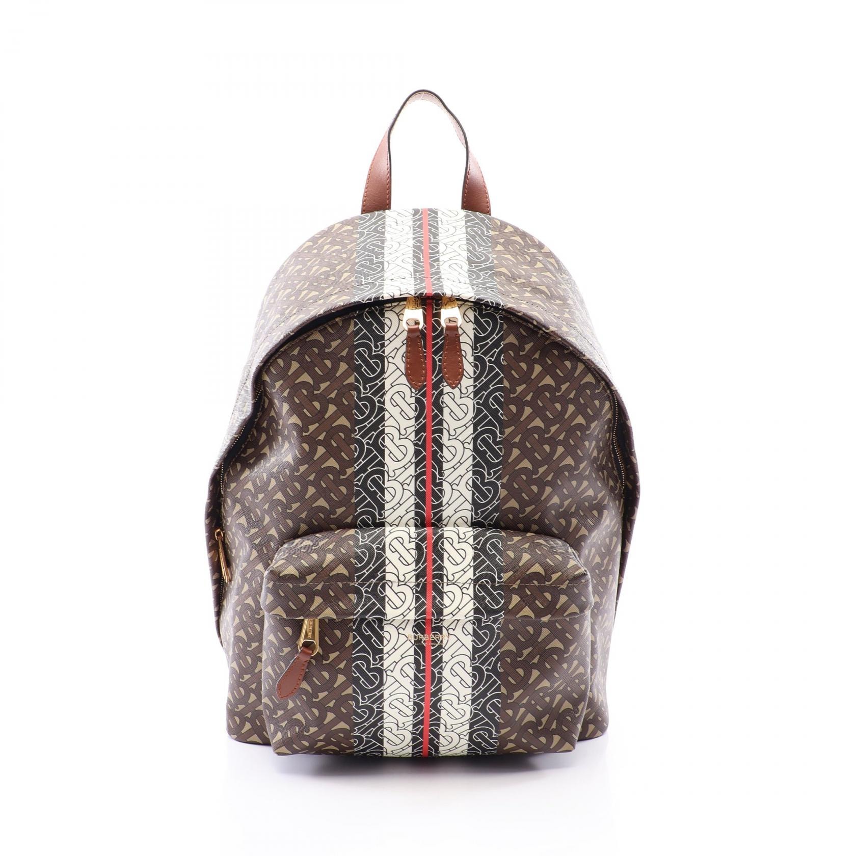 バーバリー BURBERRY TBモノグラム リュックサック バックパック バッグ PVCコーティングキャンバス レザー レディース ベージュ系 / マルチカラー 8021277 【中古】