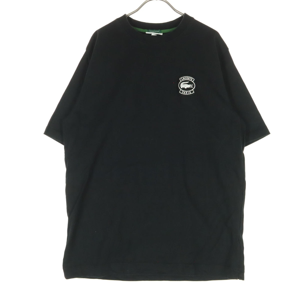 LACOSTE ラコステ ワンポイントロゴ ワッペン 半袖 Tシャツ L ブラック