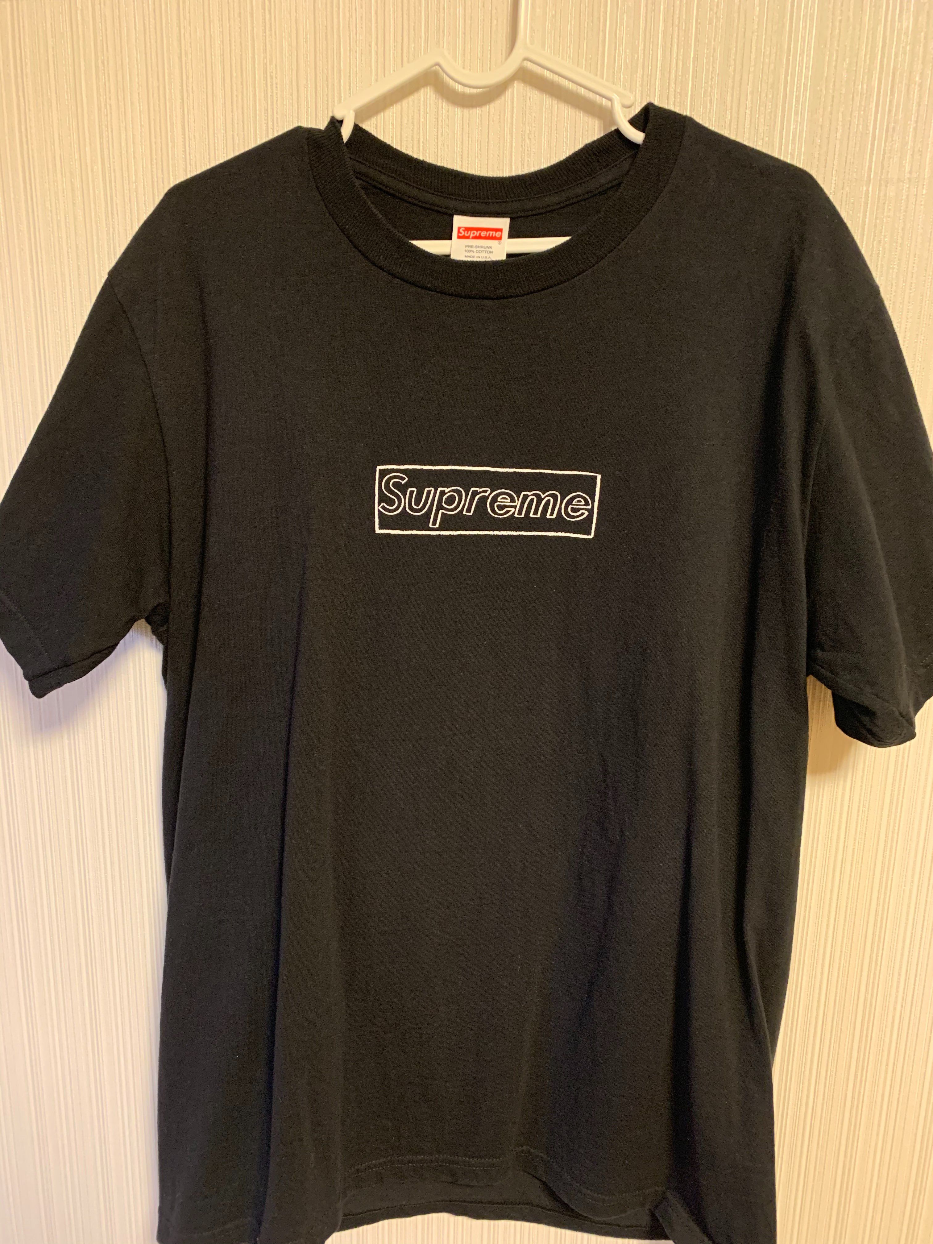 Supreme KAWS Chalk Logo Tee "Black"