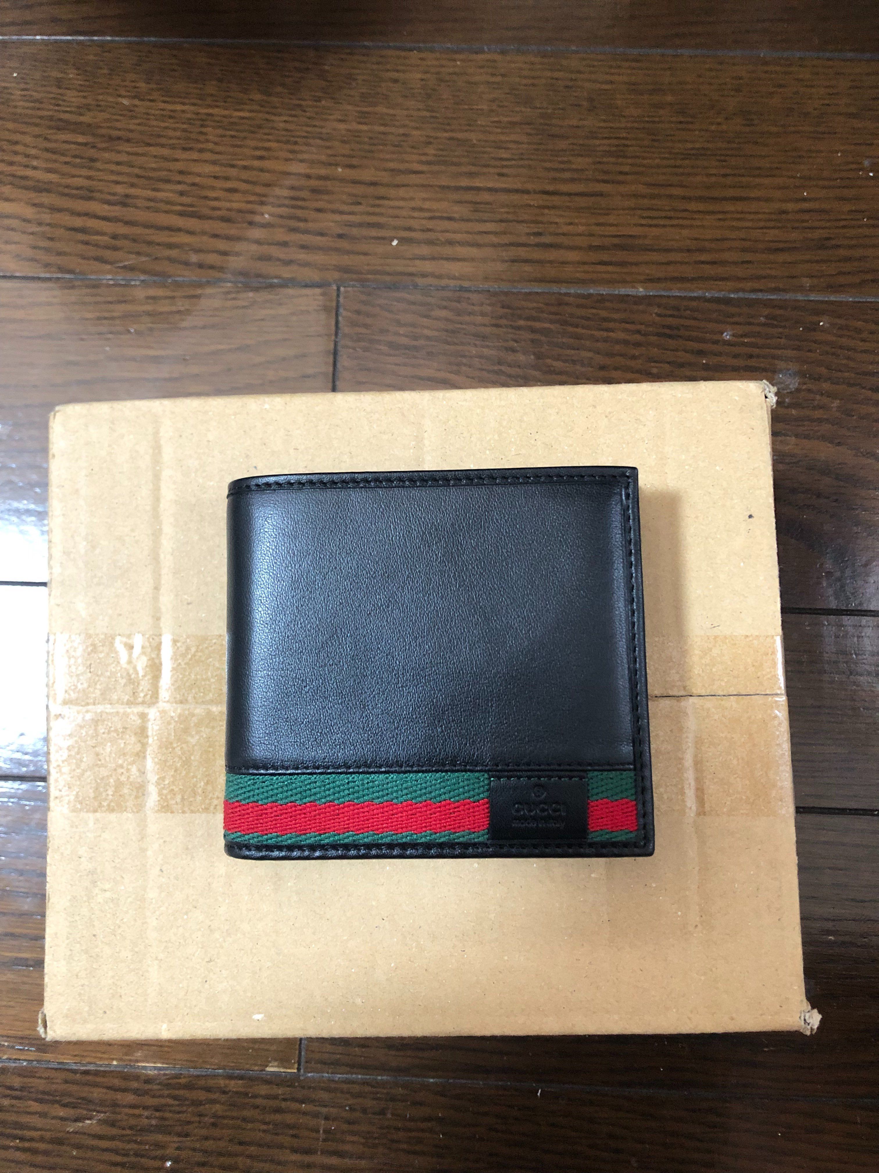 GUCCI Sherry Line Leather Wallet "Black"