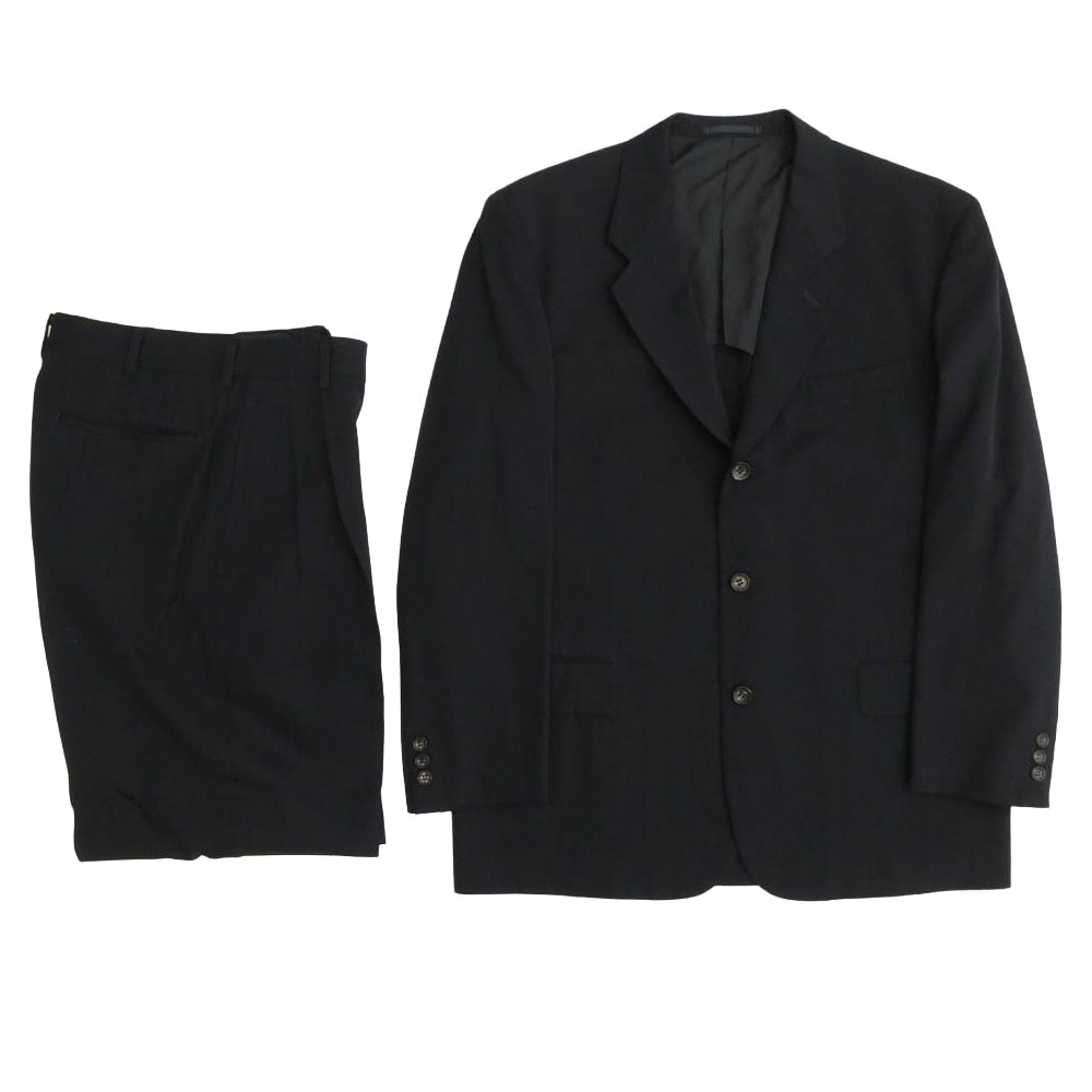 COMME des GARCONS HOMME コムデギャルソンオム AD1998 田中オム ヴィンテージ HJ-10019M HP-100265 セットアップ ウールサージ テーラードジャケット 2タックパンツ ネイビー系 M【中古】