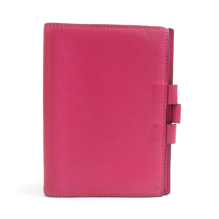 エルメス HERMES 手帳カバー レザー ピンク シルバー レディース【中古】 e62423a