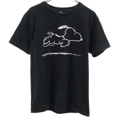 graniph グラニフ スヌーピー プリント 半袖 Tシャツ M ブラック PEANUTS