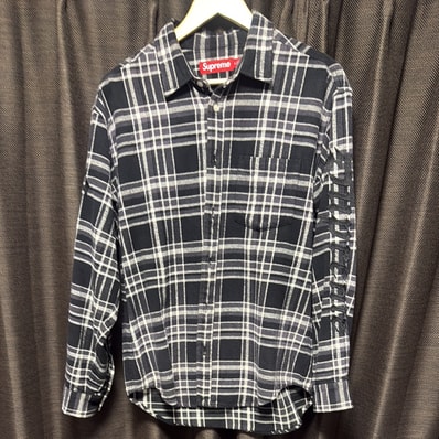 Supreme Old English Plaid Flannel Shirt "Black"